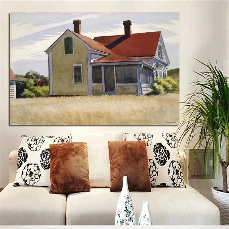 Современный стиль Эдвард Хоппер Реалистичный ночной волновой пейзаж Холст с