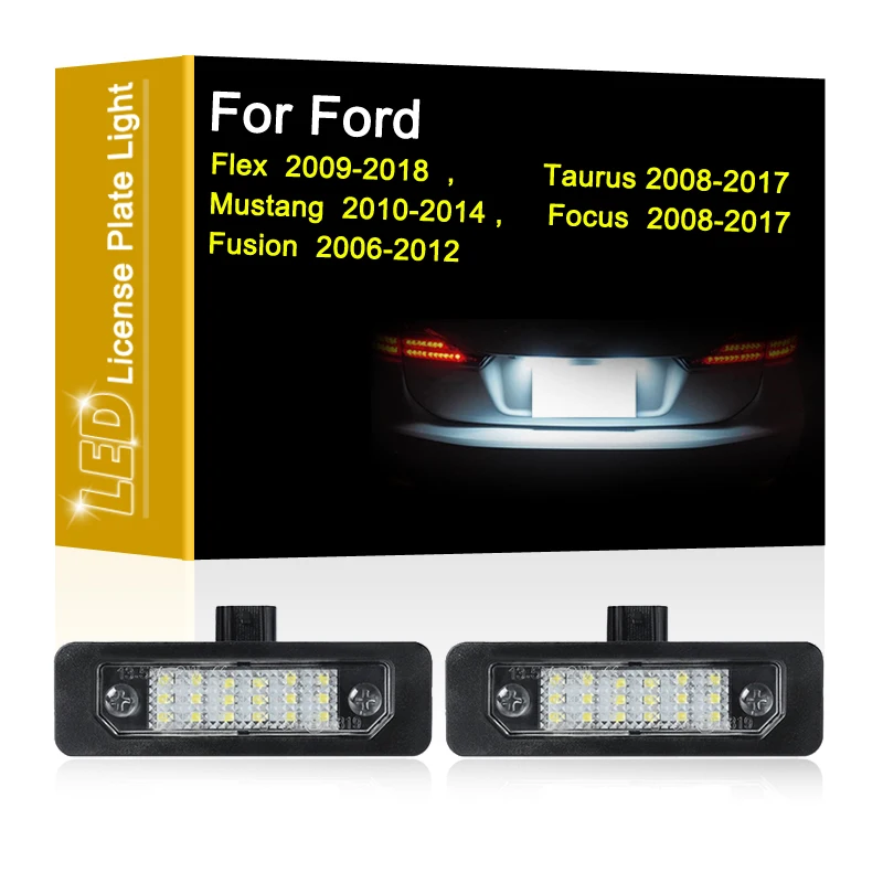 

LED Number Plate Lamp For Ford Flex 09-18 Taurus 08-17 Mustang 10-14 Focus 08-17 Fusion 06-12 White License Plate Light Assembly