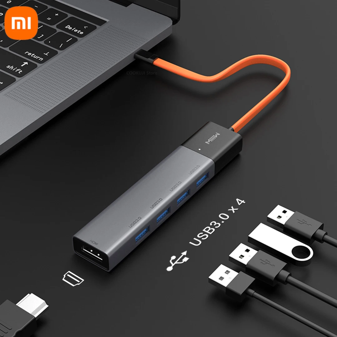 

Док-станция Xiaomi портативная 5 в 1, адаптер с выходом USB Type-C 4K HDMI