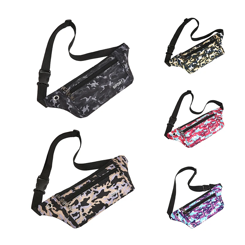 Popular Fashionable Colours Waist Bag Polyester Custom Men Women'S Chest Bags Running Waist Bag Bum Bag With Headphone Hole