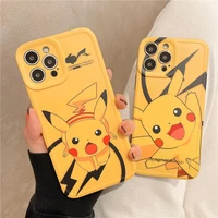 japan pokemon cartoon pikachu phone cases for iphone 13 12 11 pro max xr xs max x se 2022 couple anti drop soft cover gift