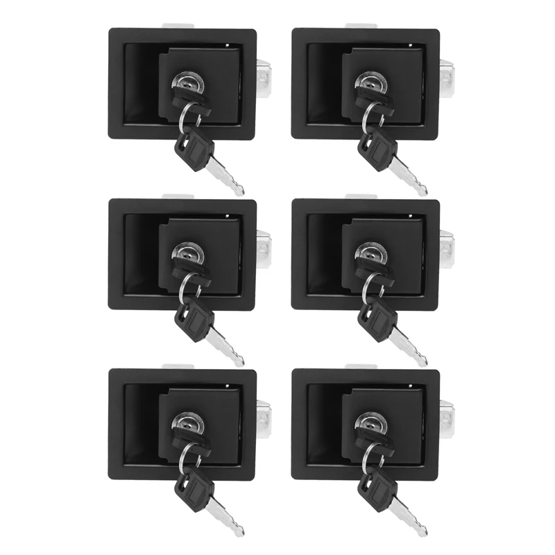 

6X Rv Car Paddle Entry Door Lock Latch Handle Knob Camper-Trailer Pull Type Panel Door Lock