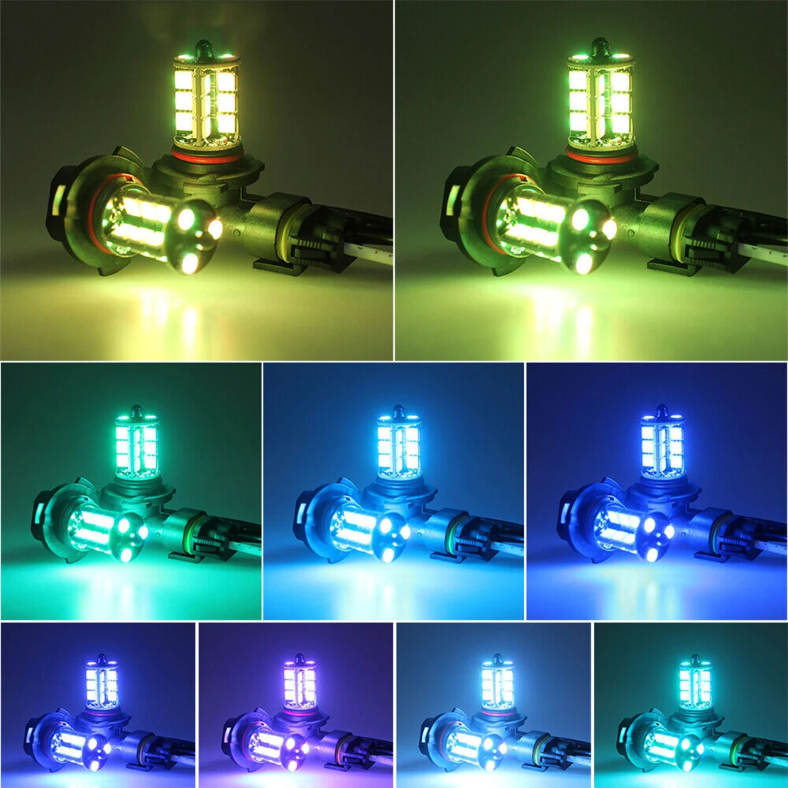 2 шт. 1156 BA15S P21W 382 27SMD 5050 RGB светодиодные лампы заднего хода стоп-сигнала DRL с пультом