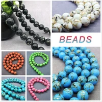natural jewelry making round loose bead gold thread shell turquoise beads pick size 6 8 10mm
