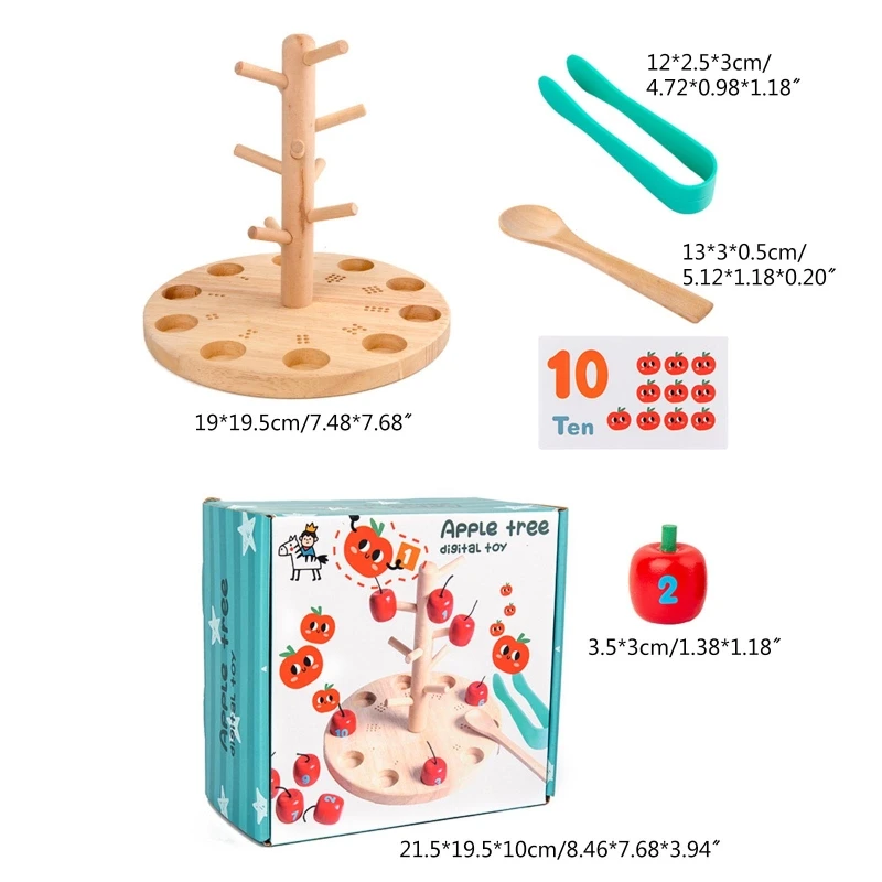 

Children Wooden Picking Apples Table Educational Toys for 3-6 Year Old Kids Brain Training Improve Intelligence Toys