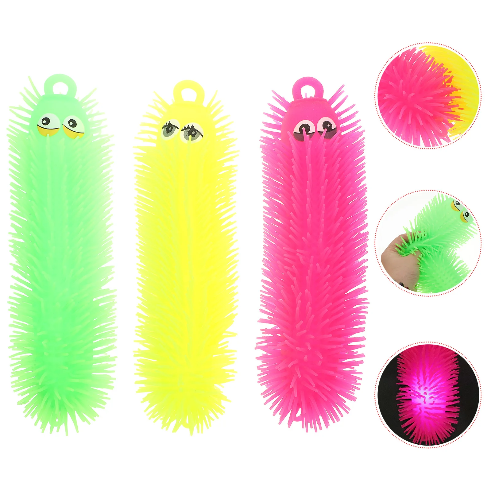 

Light-Up Toys Luminous Caterpillars Vent Toys Kids Inflated Squeeze Toys (Random Color)