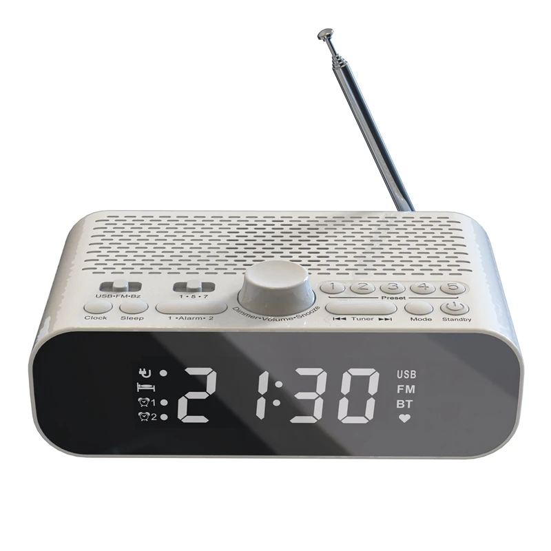 Radio With Bluetooth Streaming Play Led Display Dual Alarm C