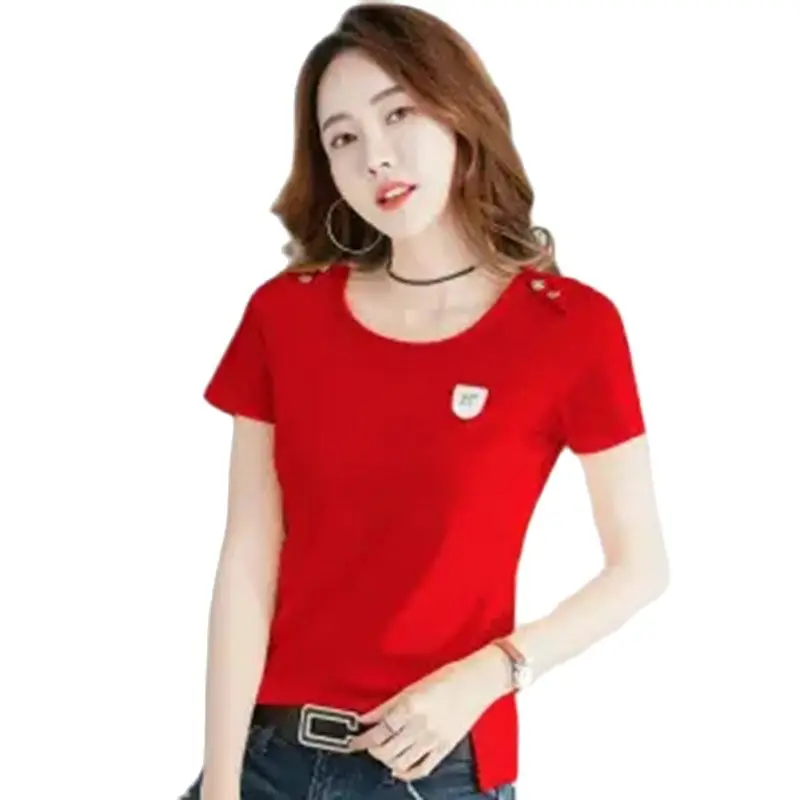 

Cotton Striped T-shirt Women's Short Sleeves 2023 Mom's Summer Dress New Ladies Slim Korean Version Of Wild Girlfriends Top Tide