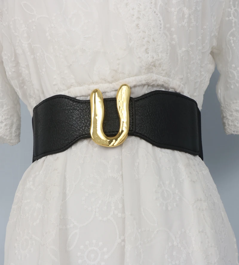 Женский модельный ремень из искусственной кожи с U-образной пряжкой