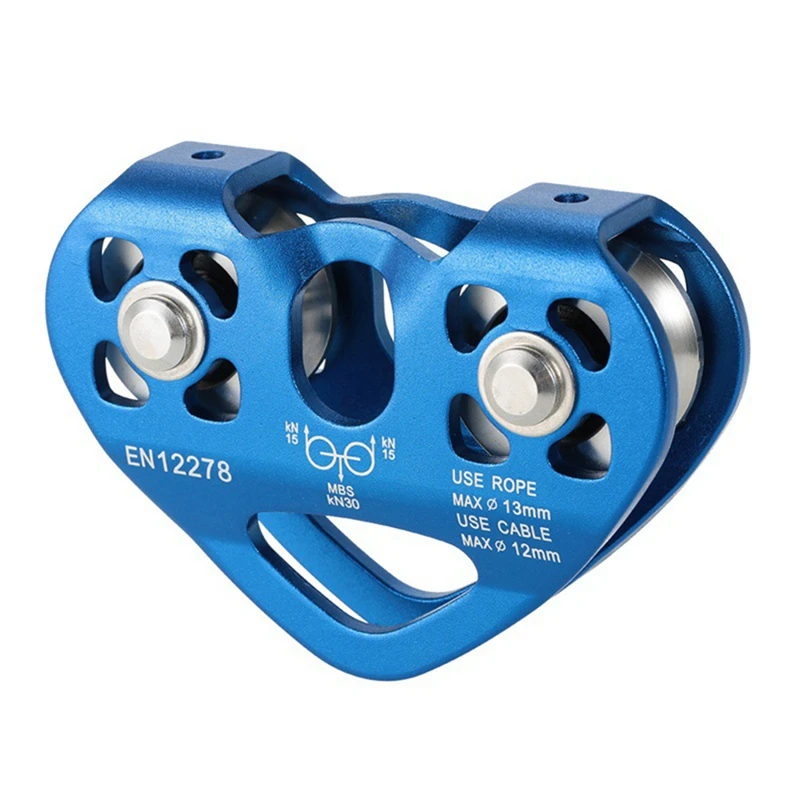 

Outdoor Climbing Lifting Transportation Mountaineering Pulley Heart Shape Double Pulley Steel Cable Slide Pulley
