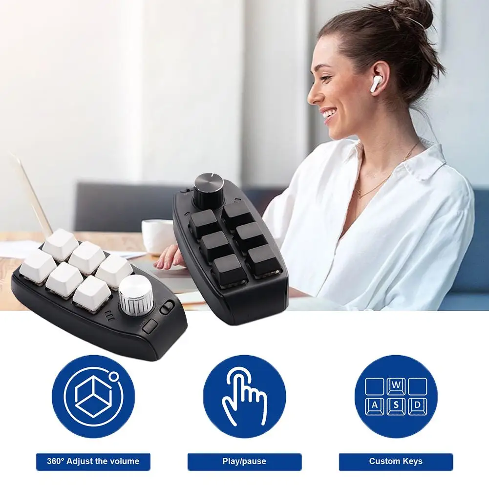 

Клавиатура Механическая с 6 клавишами, Bluetooth, USB, RGB, программируемая