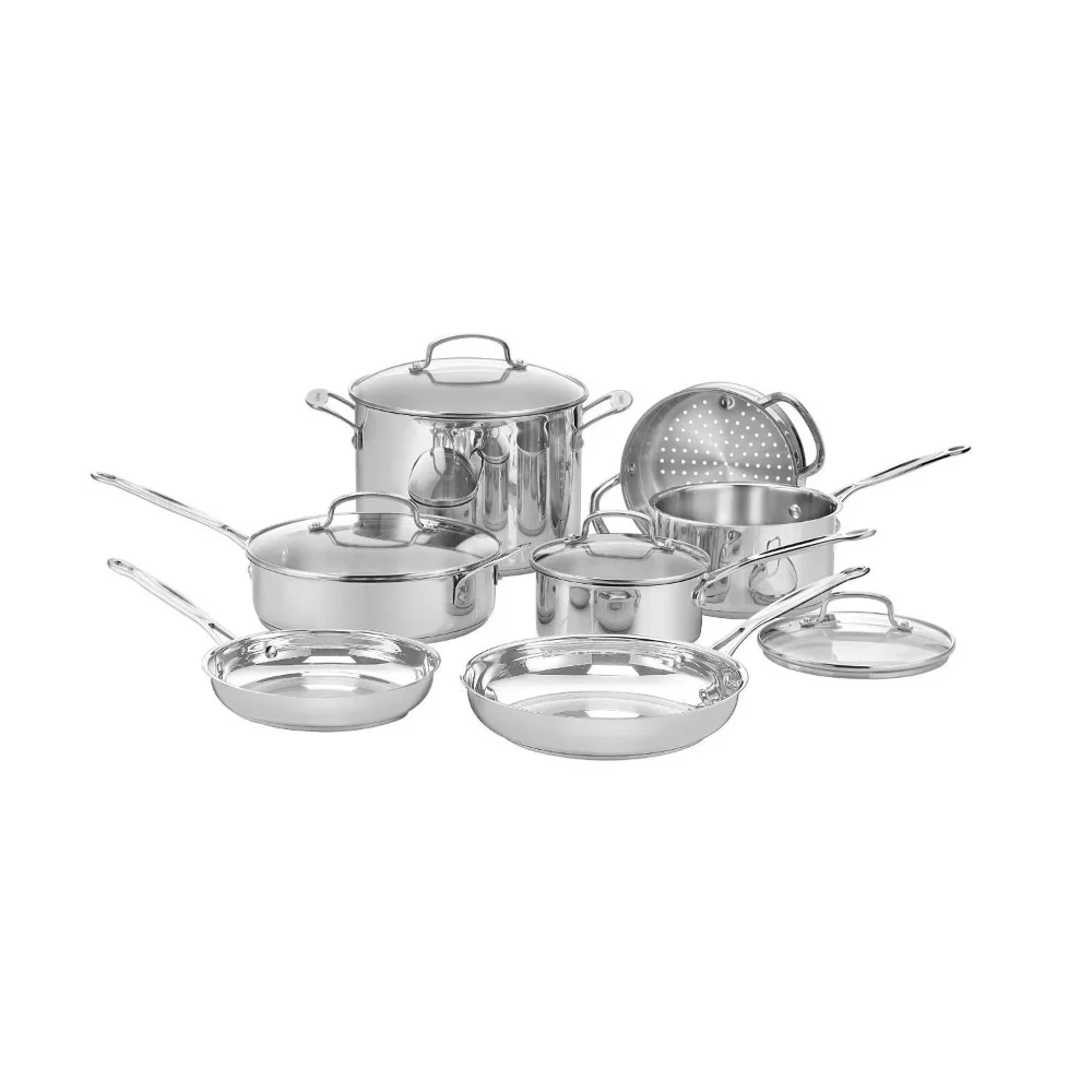 

,Chef's Classic Stainless Steel 11 Piece Cookware Set (77-11G) Stainless Steel Cookware Set