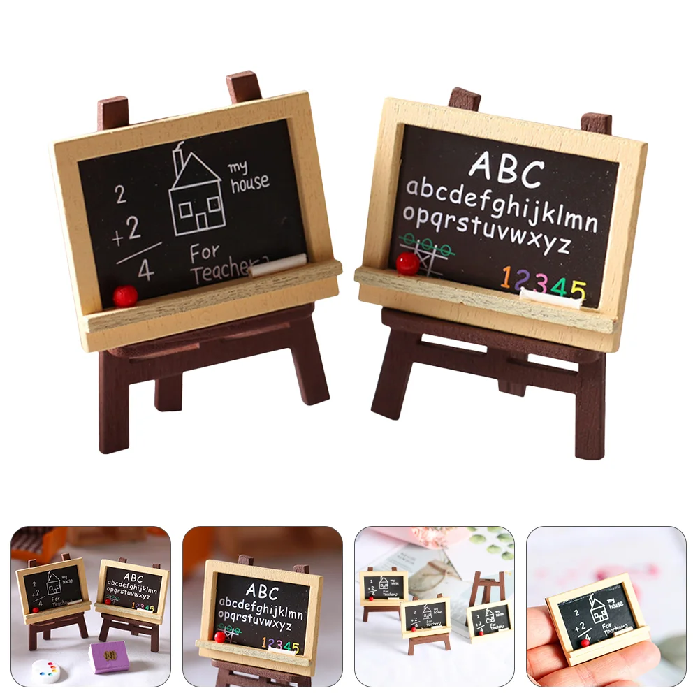 

Miniature Easels Mini Easel Wooden Painting Furniture Accessories House Ornament Blackboard Toy Canvases Child Chalkboard Wood