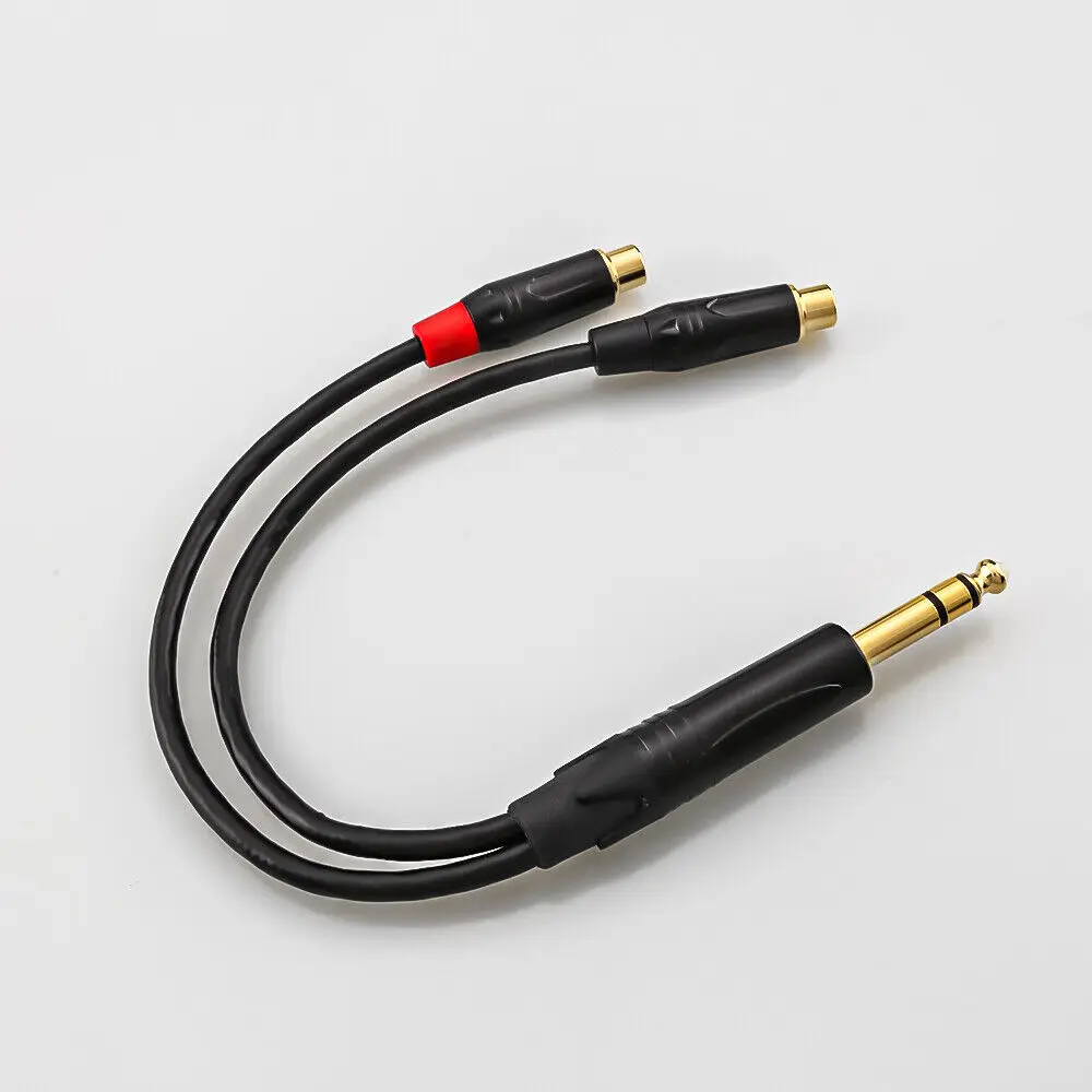 Аудиокабель 1/4 "(6 3 мм) со стерео штекером на 2-RCA (левый/правый) гнездо
