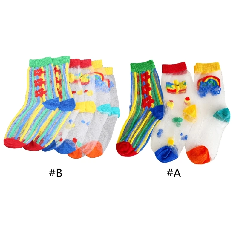 

3 пары, детские летние кружевные носки для девочек