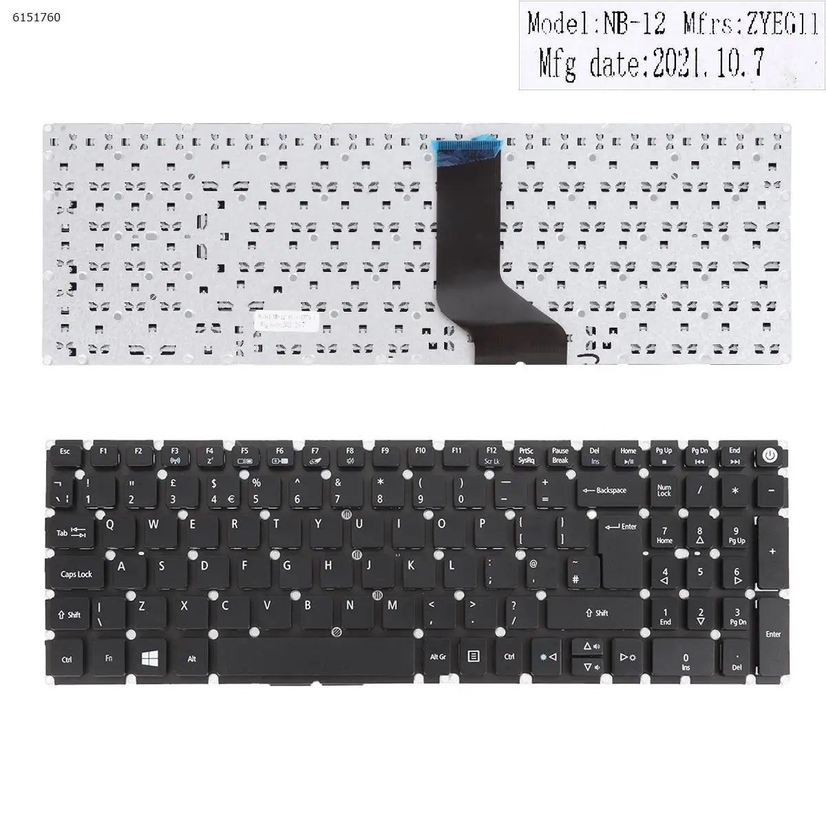 

UK Laptop Keyboard for Acer Aspire E5-574T E5-574TG F5-571T F5-572 F5-572G F5-573 F5-573G E5-532 E5-532G E5-532T V3-574TG BLACK