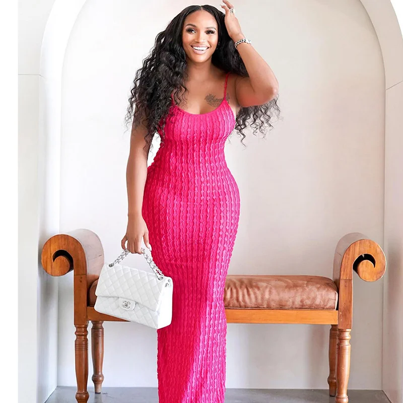 

2023 летнее сексуальное платье на бретельках, женские эластичные платья макси на шнуровке с открытой спиной, платья-карандаш из тонкой ткани со складками