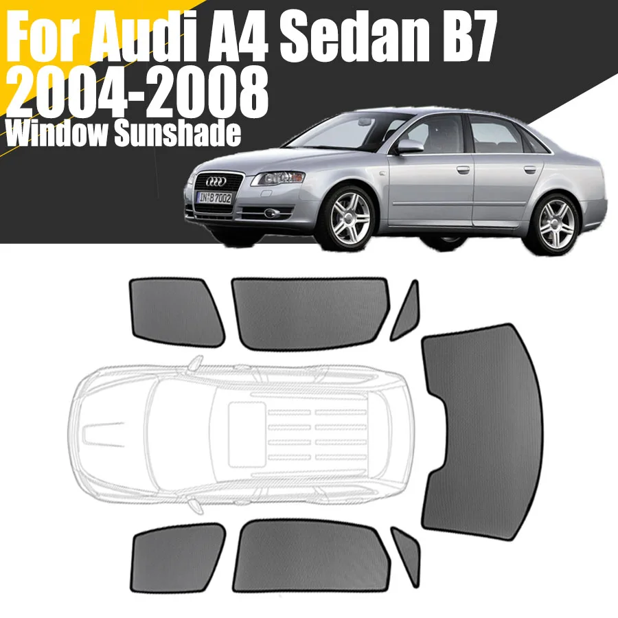 

Custom Magnetic Car Window Sunshade For Audi A4 Sedan B7 2004-2008 Curtain Mesh Front Windshield Frame Curtain