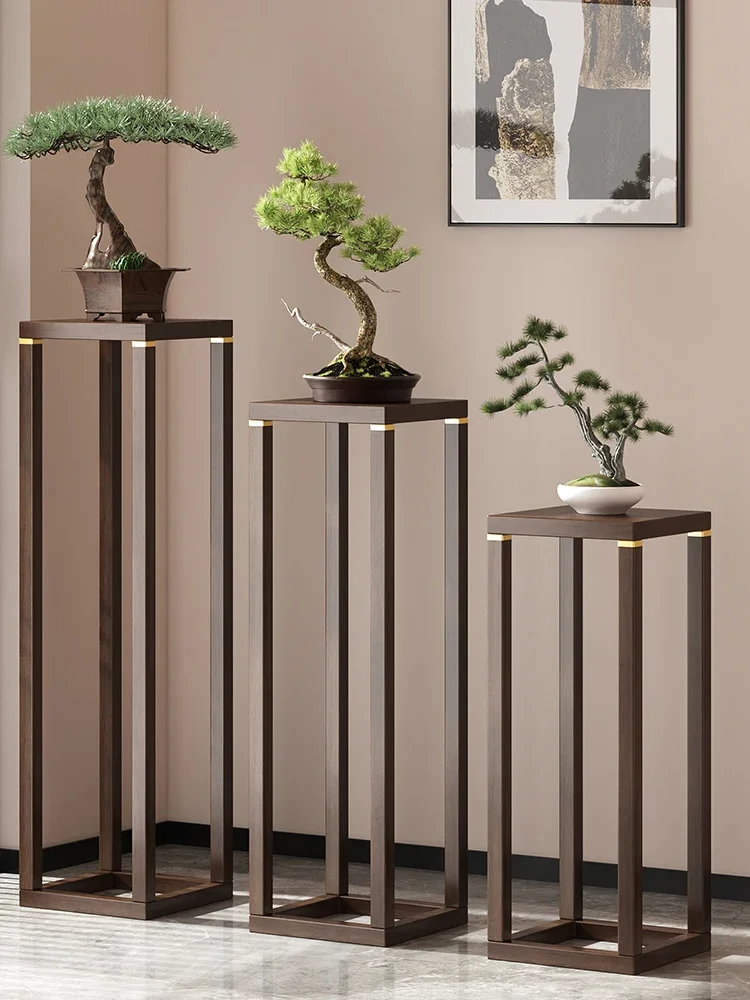 Цветочный горшок для гостиной от пола до потолка из массива дерева дисплей