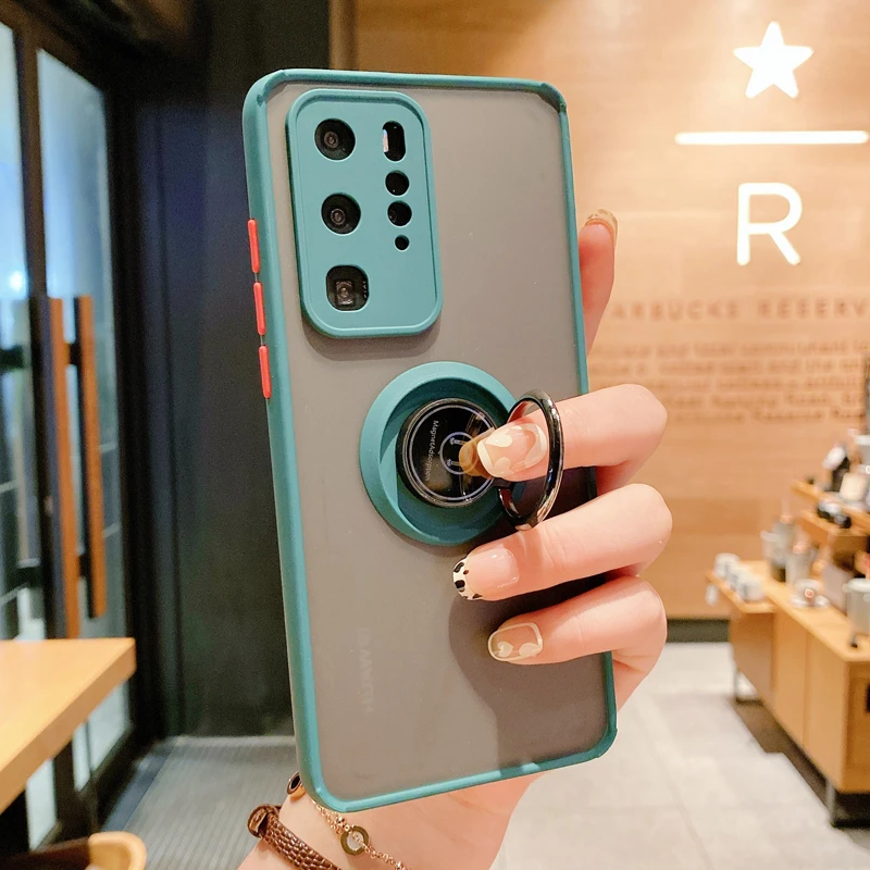 Противоударный Матовый Магнитный чехол для Huawei P40 P30 P20 Pro Honor 50 Lite Nova 9 5T P30Pro P30Lite P40Pro, чехол с кольцом-держателем