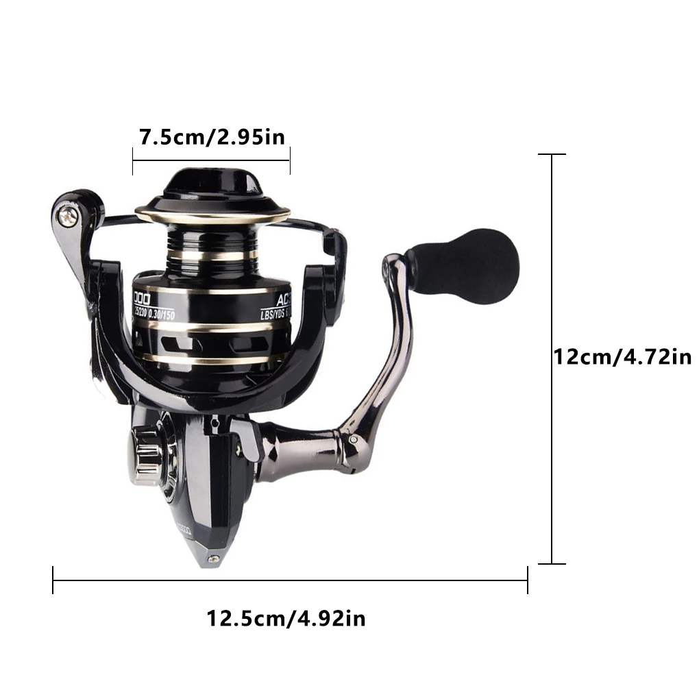 

Fishing Reel Spinning Ultra Light Fishing Spool Metal Freshwater Saltwater Ball Bearing Reel Tackle AC5000