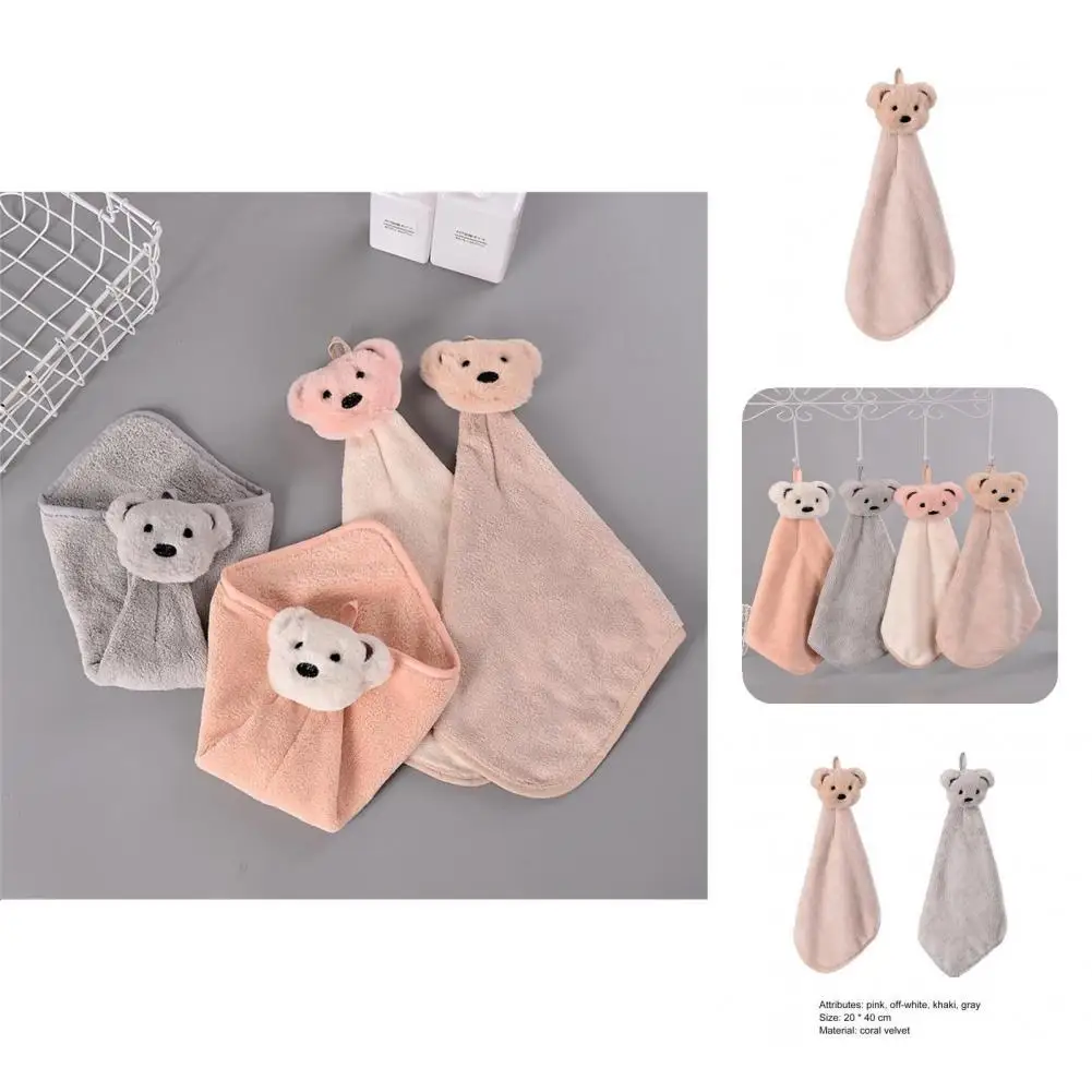 

Towel Chic Coral Fleece Non-linting Fine Stitching Hanging Wipe Towel for Kindergarten Hanging Towel Wipe Towel