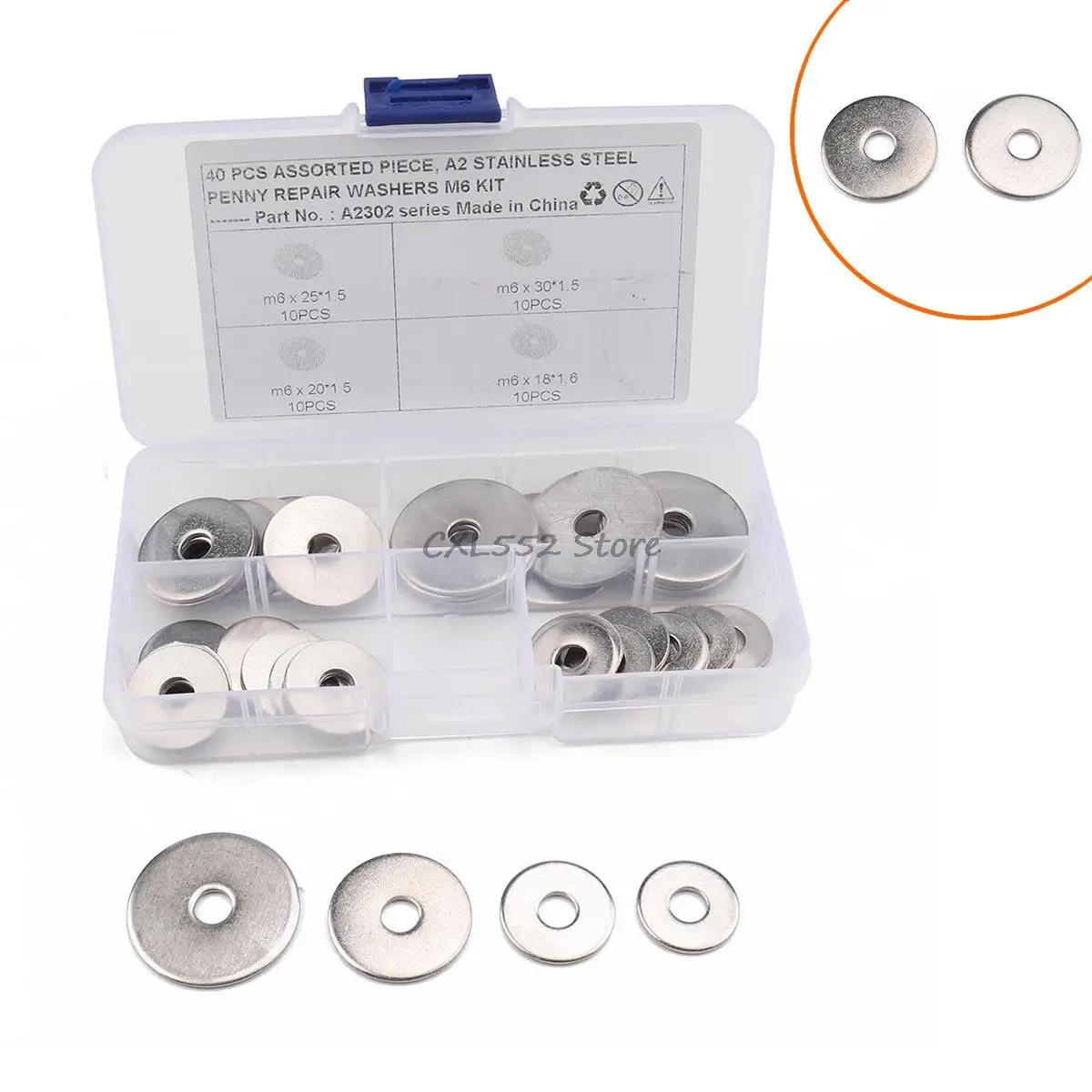 

40Pcs 304 Stainless Steel A2-70 M6x18x1.6 M6x20x1.5 M6x25x1.5 M6x30x1.5 Metal Fastening Flat Gasket Enlarged Flat Washer