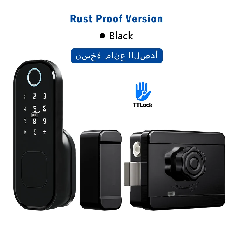 

R5 PRO Нержавеющее покрытие Приложение TTLock отпечатков пальцев Наружный замок Дистанционное управление Код энергосбережения Умный дверной замок Электрический замок на ободе