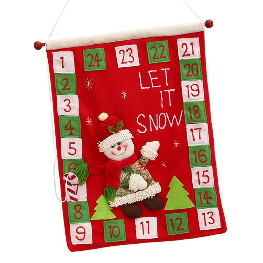 

1 Pc Festive Advent Calendar Hanging Decorations Snowman Door Haning Calendar Christmas Advent Calendar
