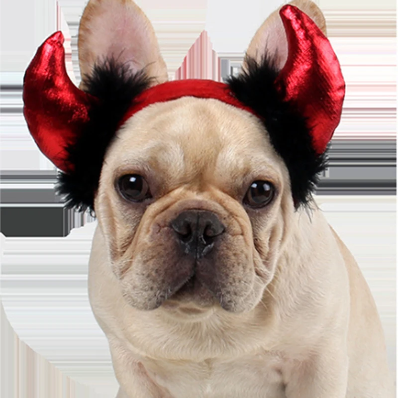 

Halloween Pet Horned Vampire Devil Headband for Cats Puppy Cosplay Headdress Costumes Funny Holiday Clothes for Party