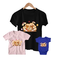 summer chip n dale cute kids short sleeve baby girl boy baby romper family matching adult unisex casual comfy t shirts disney