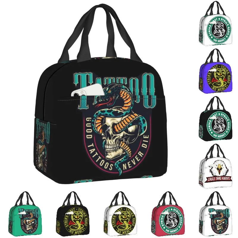 

ТВ-Кобра Кай, Портативный Ланч-бокс для женщин, водонепроницаемый, со змеиным рисунком, хорошие татуировки, никогда не умирает, термоохладит...