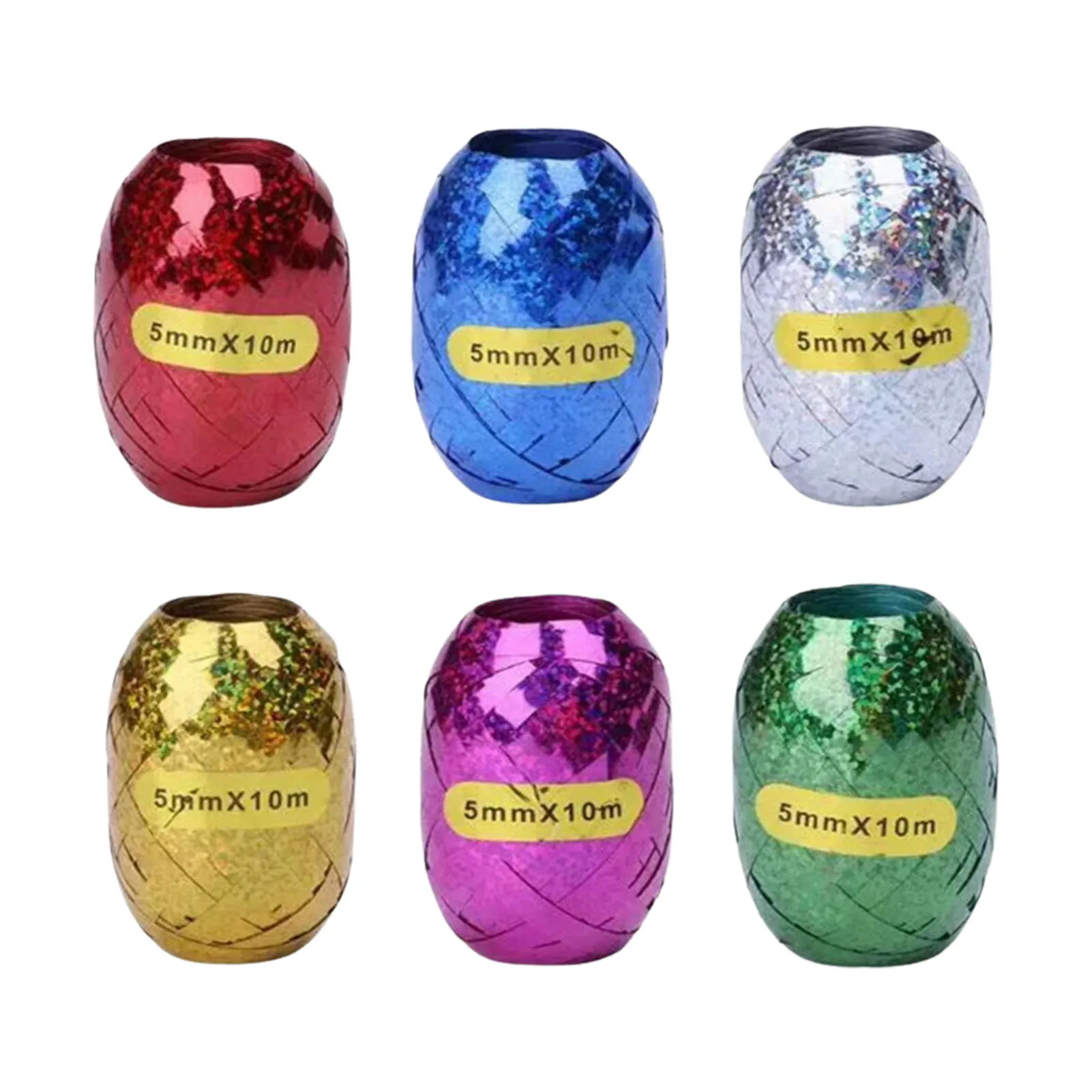 

6pcs Curling Ribbon for Gift Wrapping Foil Balloon String Assorted Colors Gift Ribbon for Christmas Thanksgiving Wedding Party D