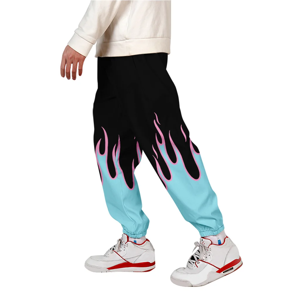 

2023 New Anime 3D Print Red And Yellow Flame Long Pant Women / Men Unisex Streetwear Plus Size Casual Spring Sweatpant