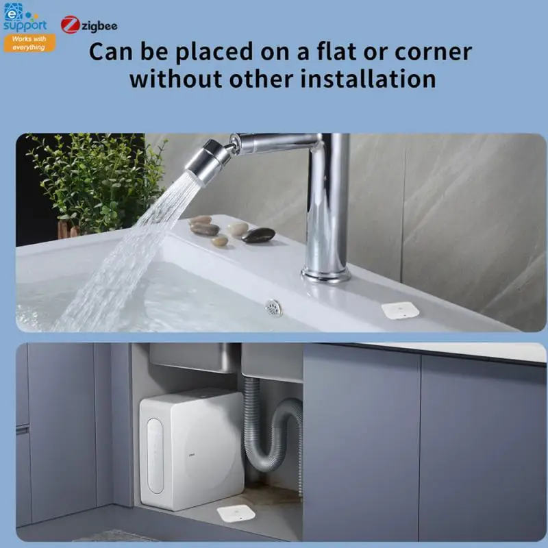 Датчик утечки воды Zigbee погружной детектор уровня для умного дома работает с