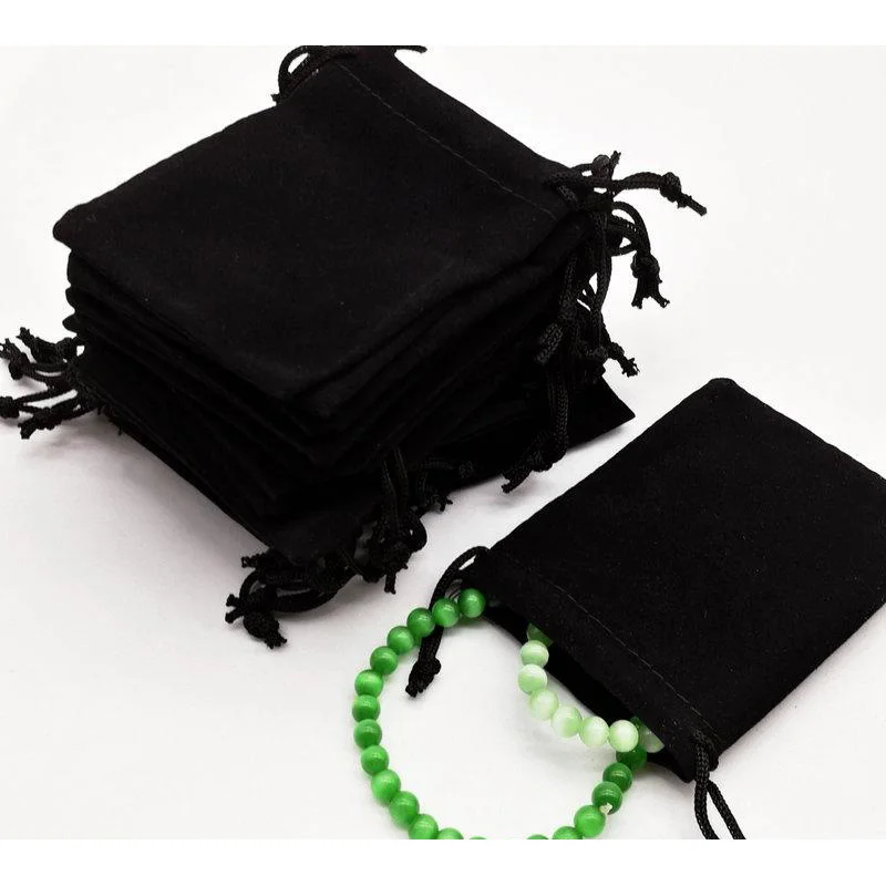 100pcs Mix Color 5x7cm Free Shipping Wholesale Velvet  Pouch BLack Jewelry Gift Bag Organza Rings Watch Red Blue Pink Christmas