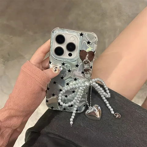 Чехол со звездным бантом и галстуком для Motorola Moto EDGE 50 Ultra 60 Fusion 60 Pro 60S G15 G34 G45 G35 G60 G75 G84 G54 G56 G86 G05 E15 Cover