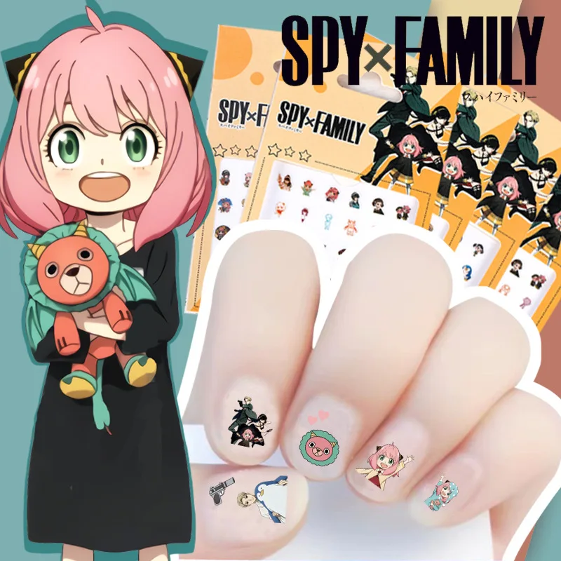 Шпионская семья аниме Anya Alstreim Nail Slider аксессуары для дизайна ногтей Kawaii Diy слайдер