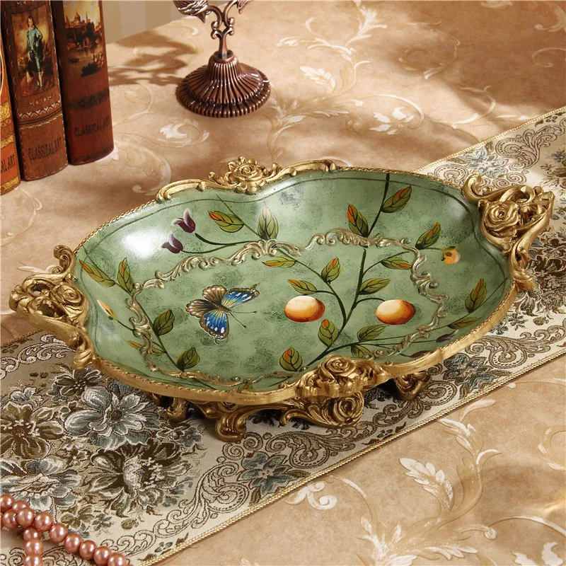 European fruit bowl large housewarming gifts retro home decor resin desktop living room coffee table ornaments
