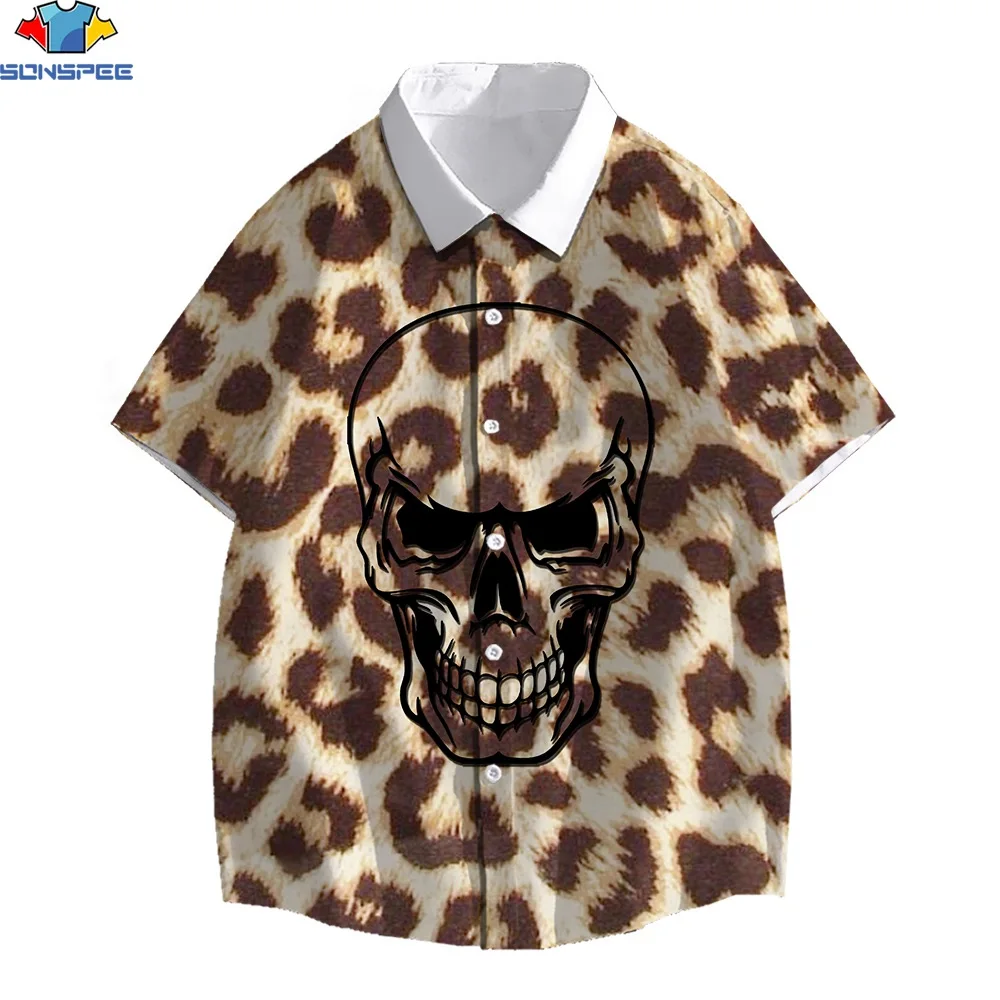 

SONSPEE 3D Print New Hawaiian Beach Shirts Men Women Sexy Leopard Skull Surf Sport Resort Street Hip Hop Harajuku Hot Sale Tops
