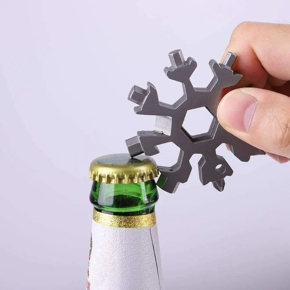 

1PC 18-in-1 Stainless Steel Snowflakes Multi-tool Herramienta 18 En 1 Multifunctional Tool Copo De Nieve Llave Multiusos