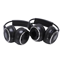 2 x double infrared stereo wireless headphone headset ir car dvd player headrest black