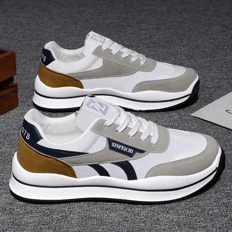 

Удобные мужские новые весенние повседневные дизайнерские модные кроссовки, мужские осенние сетчатые беговые кроссовки на шнуровке для улицы, 2023