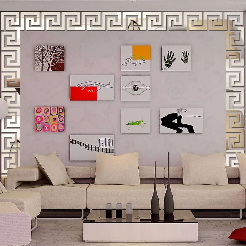

100PCS Self Adhesive Mirror Waist Line 3D Acrylic Wall Decor Sticker DIY for Home Living Room Bathroom art decoration line decal