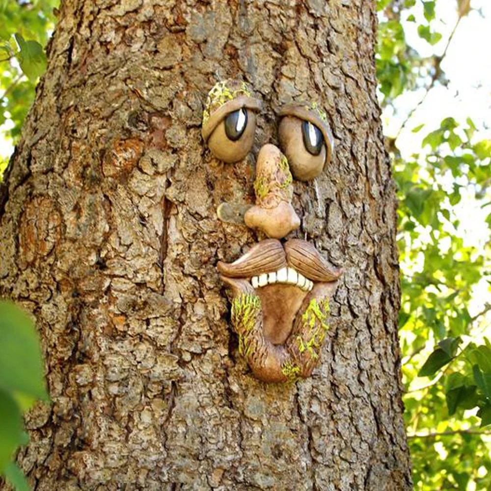

Funny Old Man Tree Face Decor Garden Decoration Tree Hugger Art For Easter Outdoor Creative Props Garden Accessories