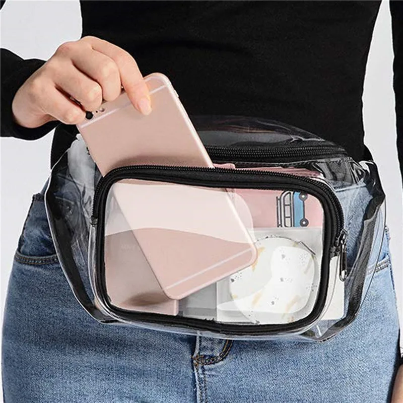 Woman Fanny Pack PVC Transparent Clear Jelly Messenger Bag Waist Fanny Pack Belt Bag Chest Bag Clear Bag Shoulder Messenger Bag