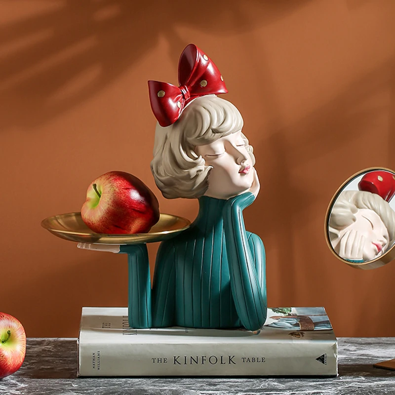 

HOME DECORATION,PRETTY GIRL,FIGURINE MINIATURE,33*14*23CM,STATUE,SCULPTURE,TABLE DECOR,LIVING ROOM,DECORATIVE,DESK STORAGE TRAY