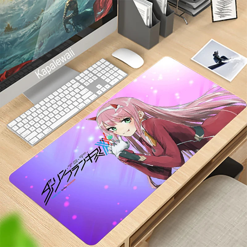 

Zero Two Cute Girl Large Size Mouse Pad Natural Rubber PC Computer Gaming Mousepad Office Desk Mat Locking Edge for CSGO LOL