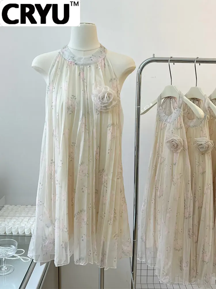 

Новинка 2023 во французском стиле женское цельнокроеное плиссированное платье с винтажным принтом и воротником на завязках женское элегантное цветочное украшение