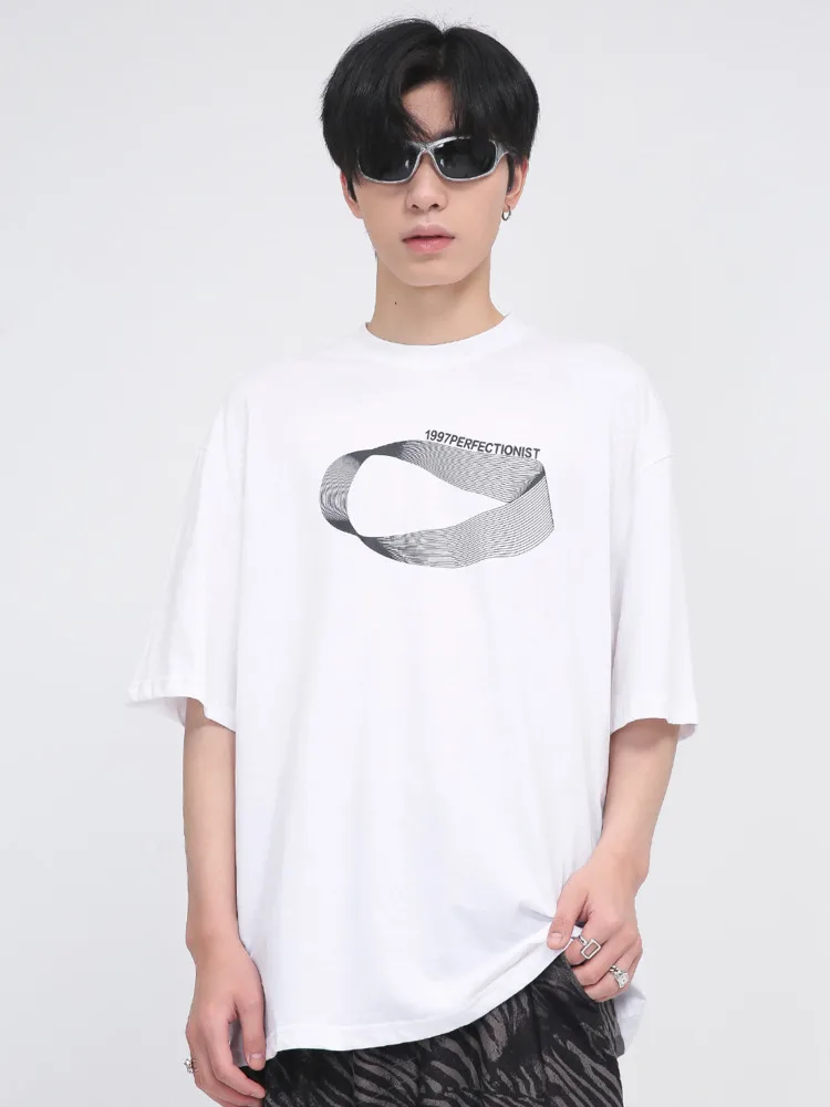 

SYUHGFA Men Clothing 2022 Summer Short Sleeve Print Harajuku T-shirt Korean Fashion Loose Streetwear Oversized T Shirt Tops